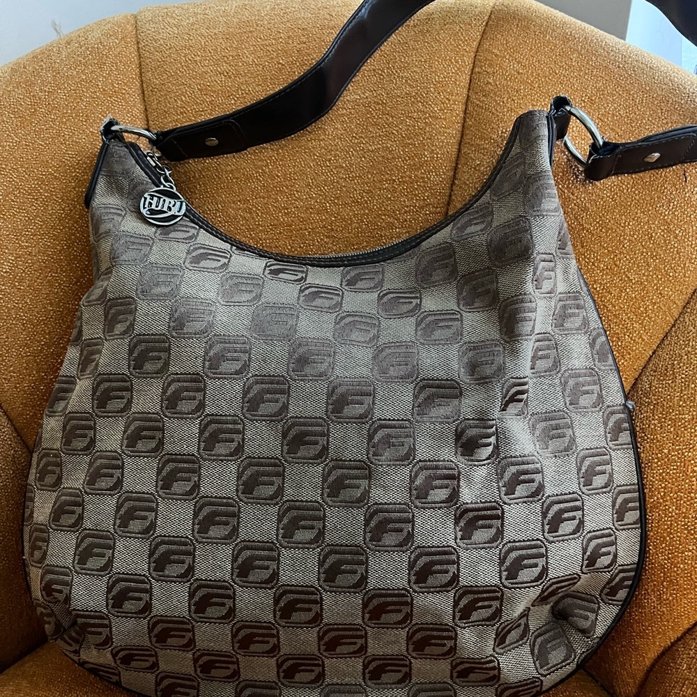 FUBU Brown and Black Hobo Bag